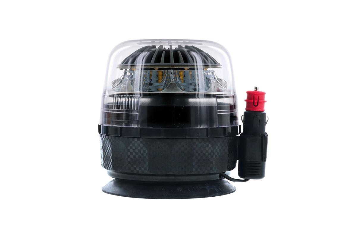 Girofaro LED magnetico 1 ventosa, CAVO AVVOLGIBILE, lampeggiante, lente trasparente, LED ambra